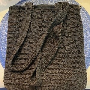 Black crocheted bag